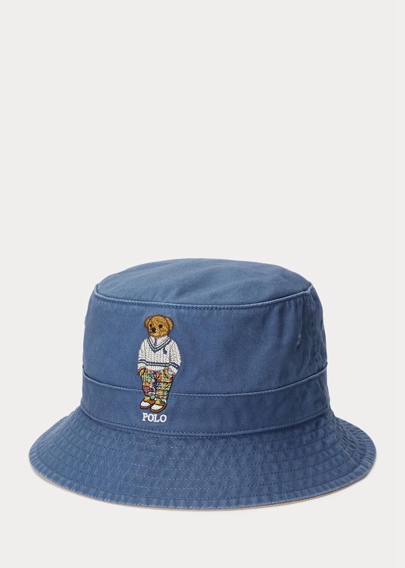 Gorra Polo Ralph Lauren Hombre Polo Bear Twill Bucket Chile Azules PQKWO-1976